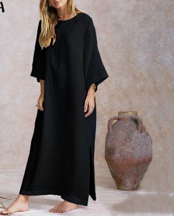 Robe Maxi Longue en Coton Vintage