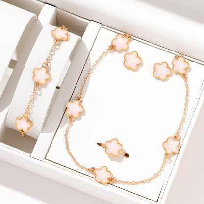 Ensemble Bijoux Fleur – Acier Inoxydable | Élégance et Couleurs au Choix